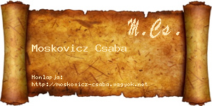 Moskovicz Csaba névjegykártya