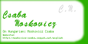 csaba moskovicz business card